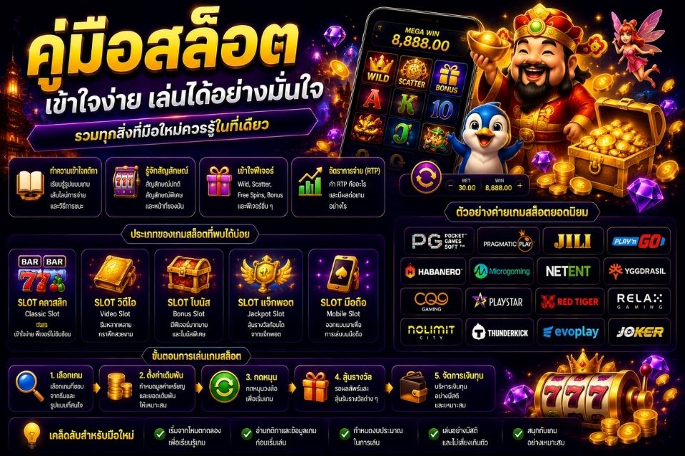คู่มือสล็อต วิธีเล่น สัญลักษณ์ และฟีเจอร์เกมสล็อตที่ควรรู้