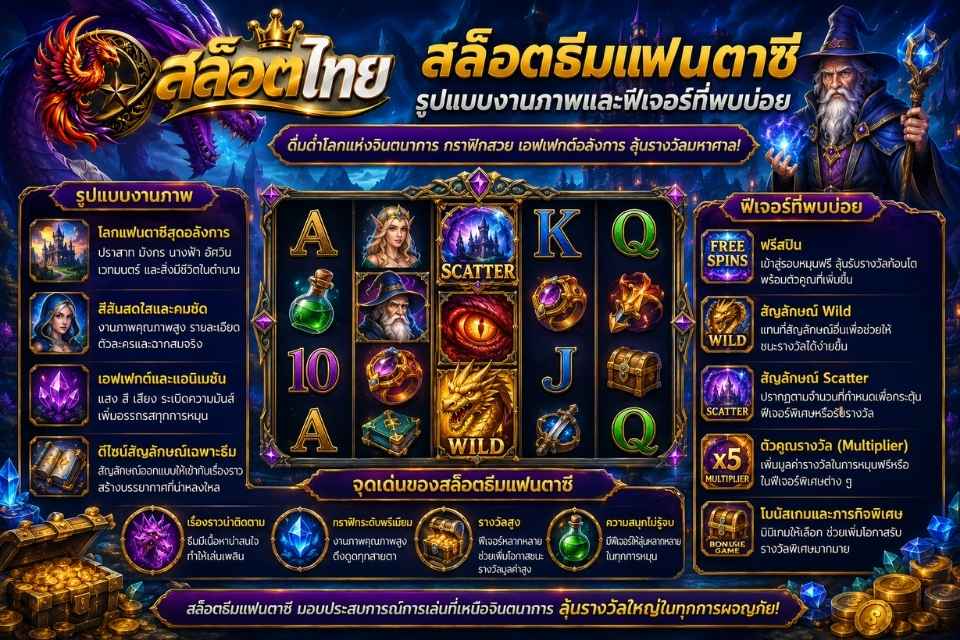 สล็อตธีมแฟนตาซี รูปแบบงานภาพและฟีเจอร์ที่พบบ่อย